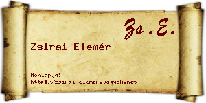 Zsirai Elemér névjegykártya