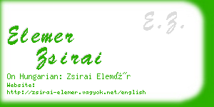 elemer zsirai business card